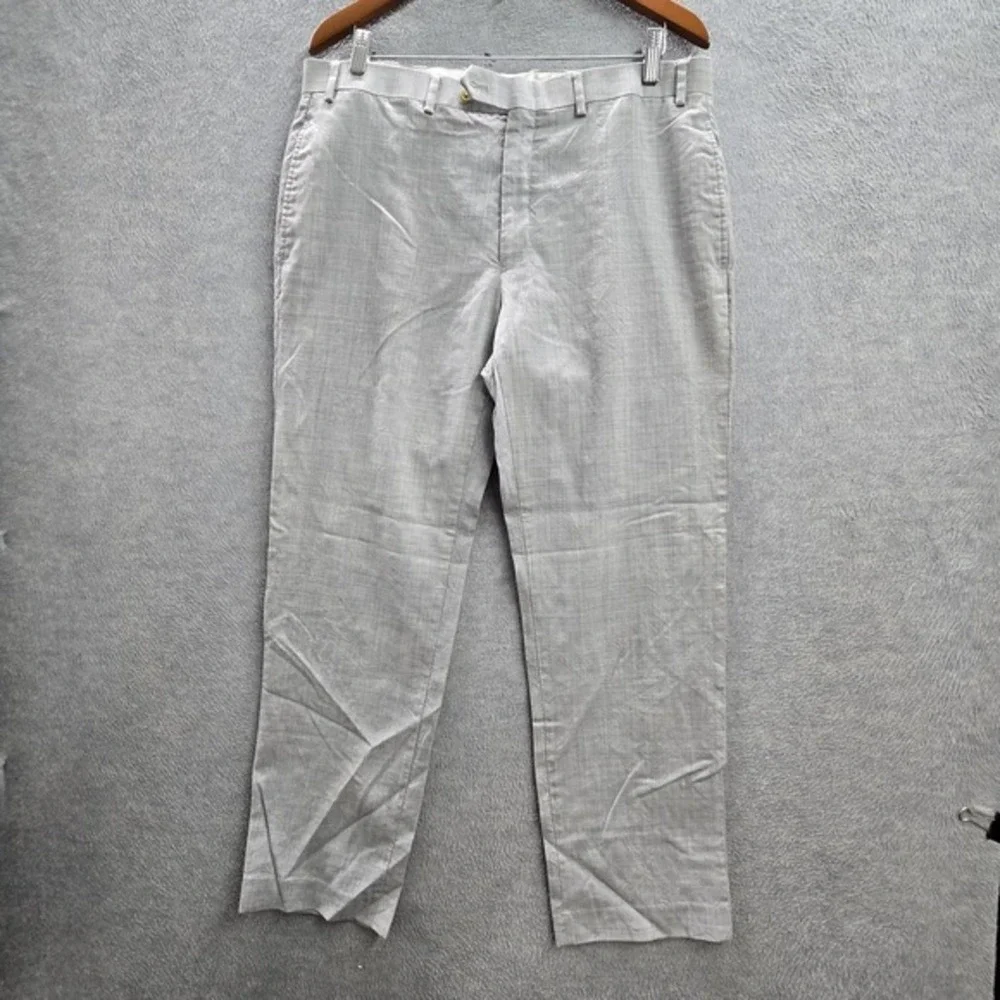 Lauren Ralph Men Pants 36W X 30L Gray Wool Dress‎ Total Comfort Black Label